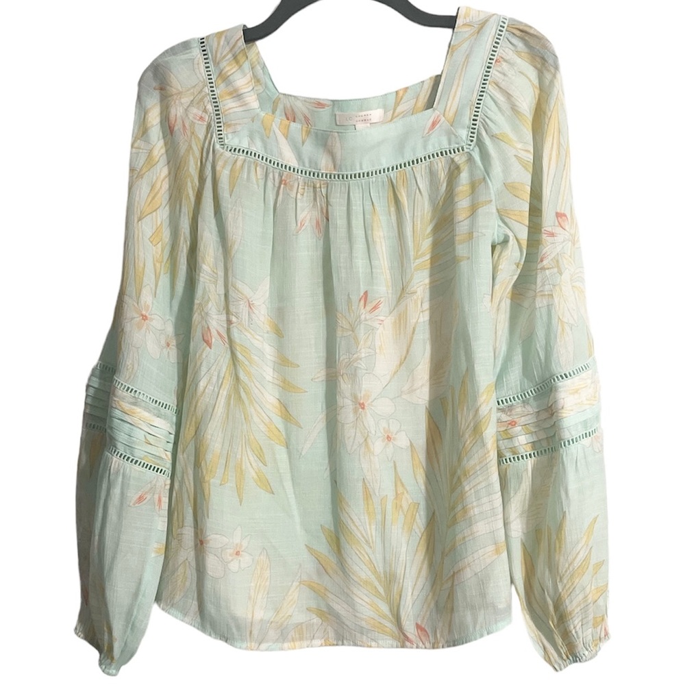 LC Lauren Conrad Floral Square Neck Long Sleeve